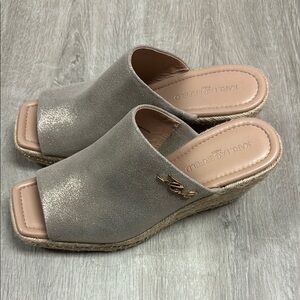 Karl Lagerfeld Metallic Wedge Sandals